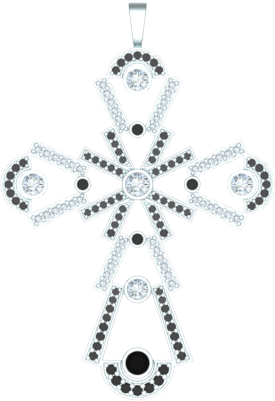 Custom designed cross pendant in yellow gold